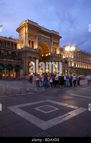 L'entrée de la galerie Vittorio Emanuele II, Milan, Italie Banque D'Images