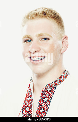 Close-up of a Teenage boy smiling Banque D'Images