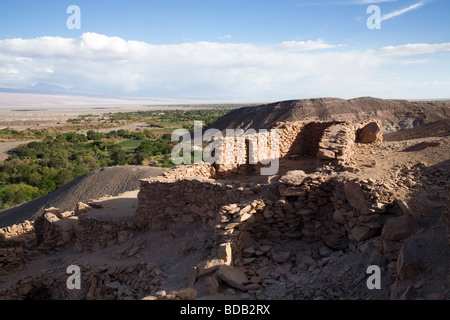 Voir à partir de la Pukara de Quitor, Désert d'Atacama, Chili Banque D'Images