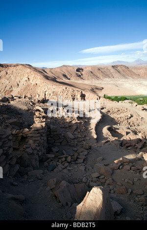 Voir à partir de la Pukara de Quitor, Désert d'Atacama, Chili Banque D'Images