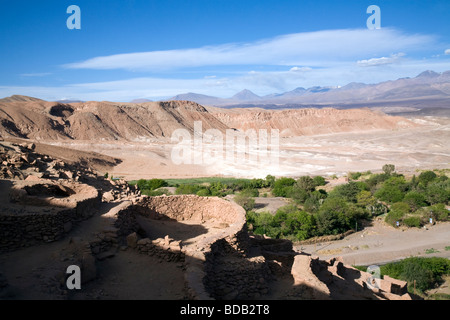 Voir à partir de la Pukara de Quitor, Désert d'Atacama, Chili Banque D'Images