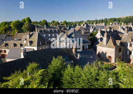 Le village de Salers (Cantal), présenté comme l'un des plus beaux villages de France. Le village de Salers (France). Banque D'Images