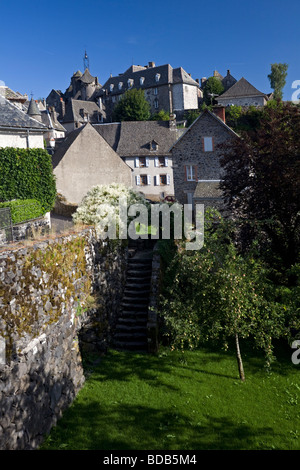 Le village de Salers (Cantal), présenté comme l'un des plus beaux villages de France. Le village de Salers (France). Banque D'Images