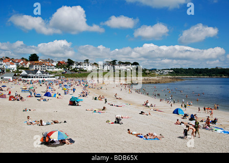 Un jour d'été à la plage Gyllyngvase ' ' à Falmouth, Cornwall, uk Banque D'Images