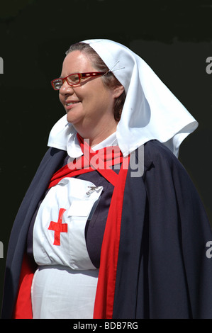 Infirmière au deuxième événement, le Grand Central Railway, Quorn, Leicestershire, England, UK Banque D'Images