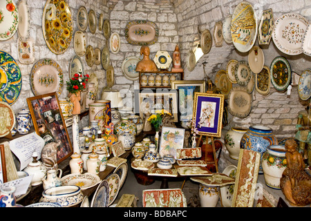 Boutique de souvenirs à Norcia, Ombrie, Italie Banque D'Images