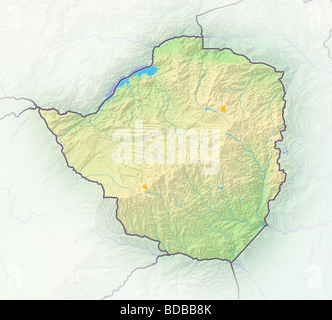 Carte politique du Zimbabwe,. Banque D'Images