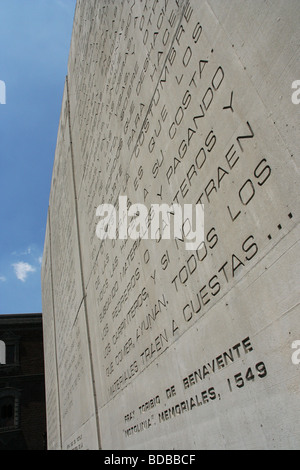 Textes de Templo Mayor de Mexico city, ils tale sur l'histoire du pays et de la culture. Banque D'Images