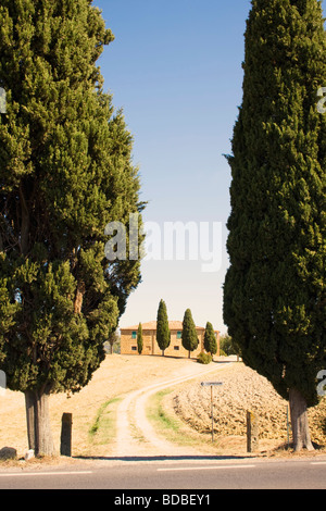 Villa près de Pienza, Toscane, Italie, Europe Banque D'Images