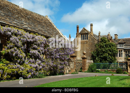 Le manoir élisabéthain à Mapperton, près de Beaminster dans le Dorset, UK Banque D'Images