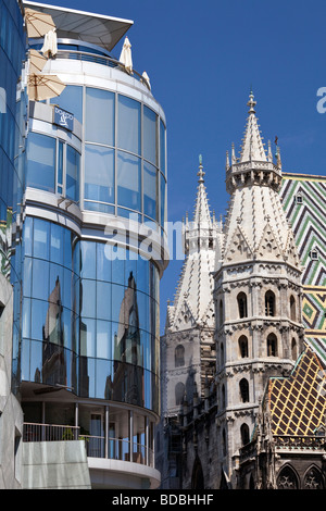 Haas-Haus, Stock-im-Eisen-Platz, St et cathédrale St, Vienne, Autriche Banque D'Images