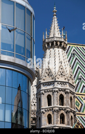 Haas-Haus, Stock-im-Eisen-Platz, St et cathédrale St, Vienne, Autriche Banque D'Images