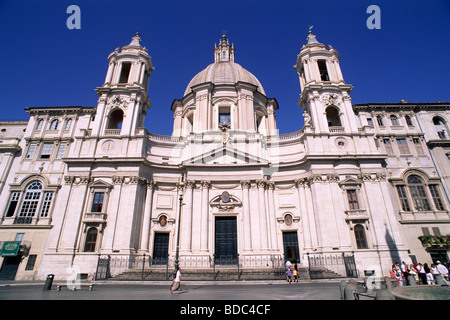 Italie, Rome, Piazza Navona, église Sant'Agnese in Agone (Borromini) Banque D'Images