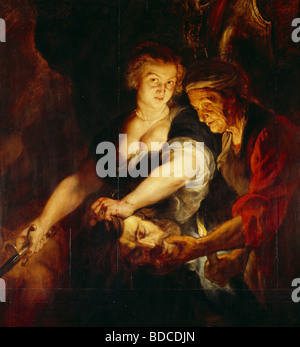 Beaux-arts, Rubens, Peter Paul (1577 - 1640), peinture, 'Judith avec la tête d'Holophernes', scène biblique, Altes Testament Banque D'Images
