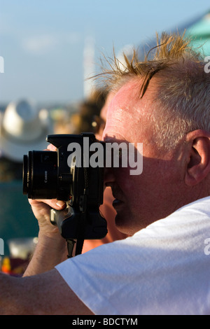 Photographe Carl Purcell dans Key West Banque D'Images