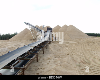 Bac à sable, gravier pile, dune, machine, courroie de transmission, Banque D'Images