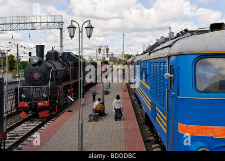 Vue de haut sur la plate-forme de Moscow Railway museum Banque D'Images