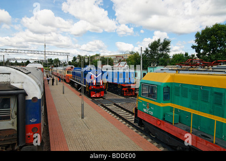 Vue de haut sur la plate-forme de Moscow Railway museum Banque D'Images