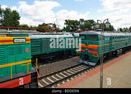 Vue de haut sur la plate-forme de Moscow Railway museum Banque D'Images