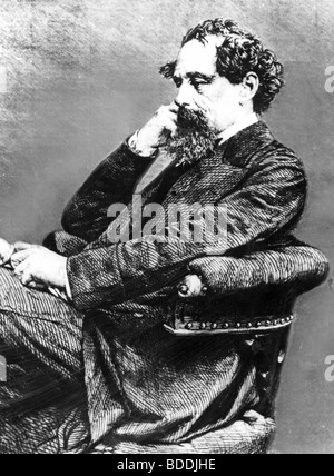 L'écrivain anglais Charles Dickens - (1812-70) Banque D'Images