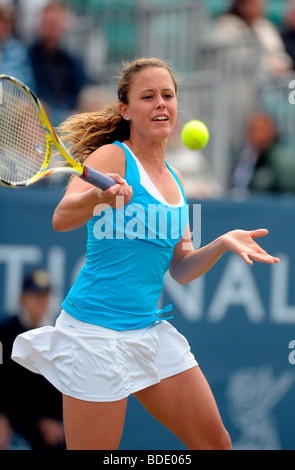 Michelle Larcher de Brito en action au tournoi de tennis international de Liverpool 2009. Alan Edwards Photo© Banque D'Images