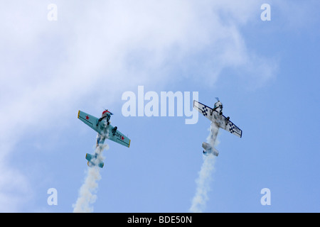 L'équipe de voltige cosaques Yak-52 Alexandre Saltanov Banque D'Images