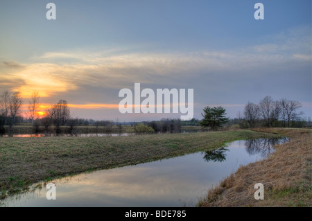 Soir dans le Nord de la région protégée de Gauja Banque D'Images