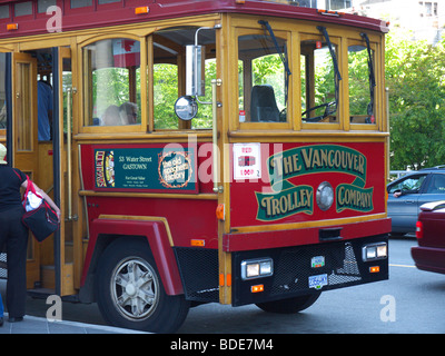 La reproduction trolleybus de la ville de Vancouver en Colombie-Britannique, Canada Banque D'Images