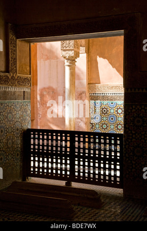 Les Tombeaux Saadiens dans la Kasbah, la médina, Marrakech, Maroc, Afrique du Nord Banque D'Images