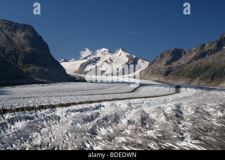 Grand Glacier d'Aletsch Valais Suisse Banque D'Images