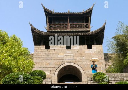 Tour de Grande Muraille de Chine du sud de la province de Hunan, Chine Huangsiqiao Banque D'Images