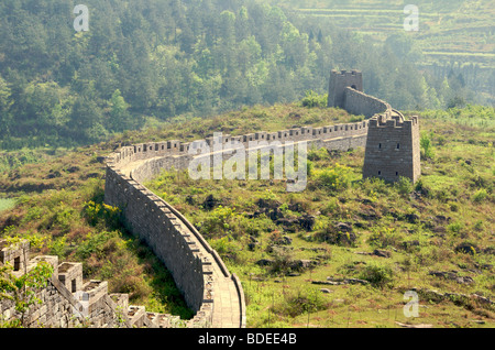 Section restaurée du sud de la Grande Muraille de Chine La Chine Hunan Province Huangsiqiao Banque D'Images