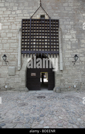 À la porte du château de Kuressaare, Estonie l'île de Saaremaa Etat balte, l'Europe de l'Est. Photo par Willy Matheisl Banque D'Images