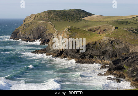 Doyden château, près de Port Quin, North Cornwall, England, UK Banque D'Images