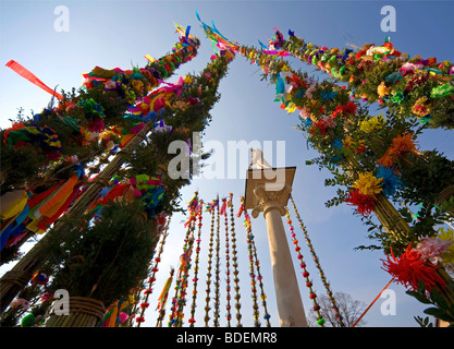 Le dimanche de Pâques, le plus grand concours de palmiers à Lipnica Murowana, Pologne Banque D'Images