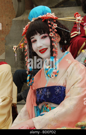 Geisha femme chez Elf Fantasy Fair Haarzuilens Pays-Bas Banque D'Images