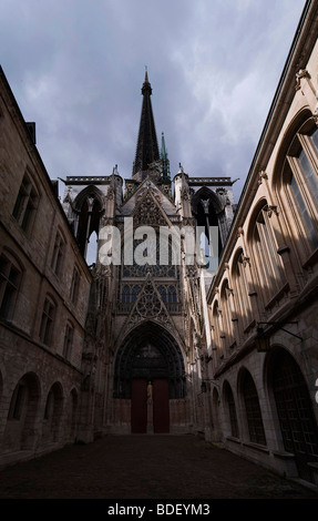 Cathédrale de Rouen portail des libraires, Banque D'Images