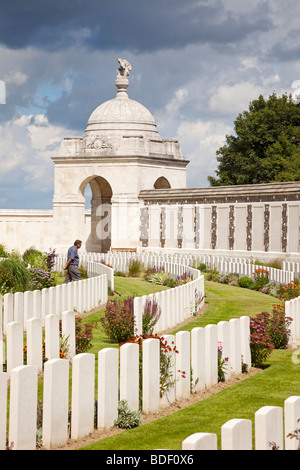 La Seconde Guerre mondiale, de Tyne Cot 1 cimetière militaire du Commonwealth de la Première Guerre Mondiale, Passchendaele, Flandre, Belgique, Europe Banque D'Images