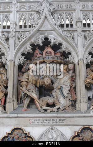 Une scène de décapitation à l'intérieur de la cathédrale d'Amiens Banque D'Images