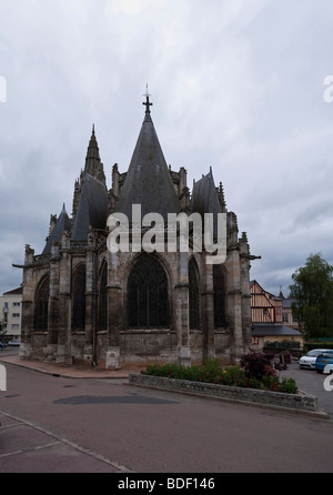 L'église gothique normand à Caudebec-en-Caux East end Banque D'Images