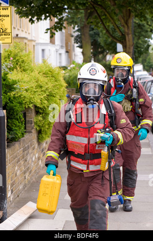 Enquête sur l'incendie déversement chimique à Ealing, W5, Londres, Royaume-Uni Banque D'Images