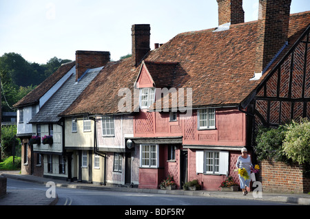 Maisons d'époque, la rue Bridge, Saffron Walden, Essex, Angleterre, Royaume-Uni Banque D'Images