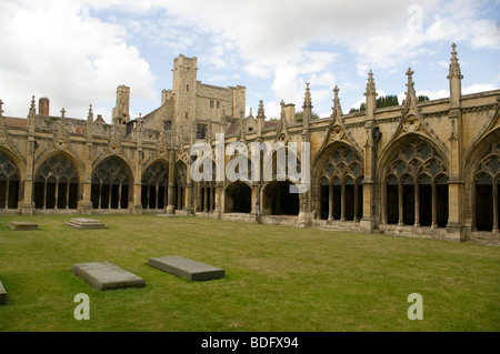 Le grand cloître La Cathédrale de Canterbury Kent England uk Banque D'Images