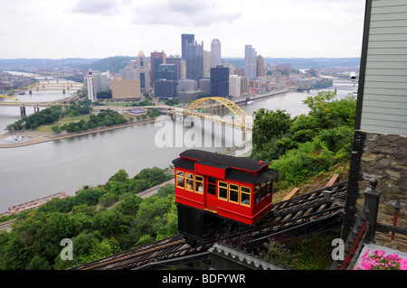 Vue de la ville de Pittsburgh du Duquesne Incline Banque D'Images