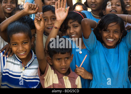 L'école en Prathamakhandi, Orissa, Inde. Banque D'Images