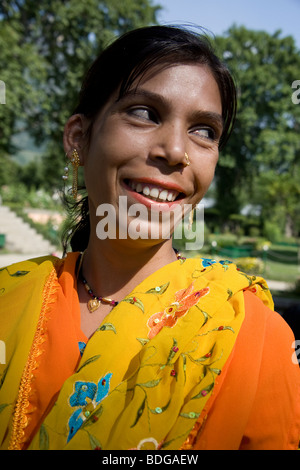 L'Inde, au Cachemire Srinagar Mughul Shalimar Gardens, Indian Tourist Banque D'Images