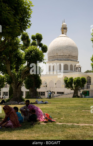 Cachemire Inde Sarinagar Hazrabad, vieille ville de culte musulman Mosquée Banque D'Images