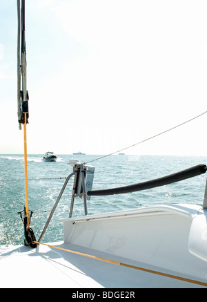 Poulie corde sur bateau à voile Banque D'Images