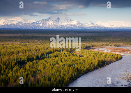 Le Mont Saint Elias Wrangell, tambour National Park, Alaska. Banque D'Images