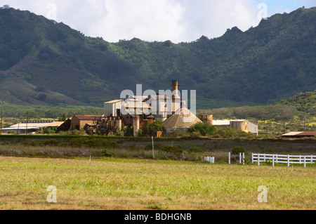 Ancien moulin à sucre désaffectée Koloa Kaua'i HI Banque D'Images